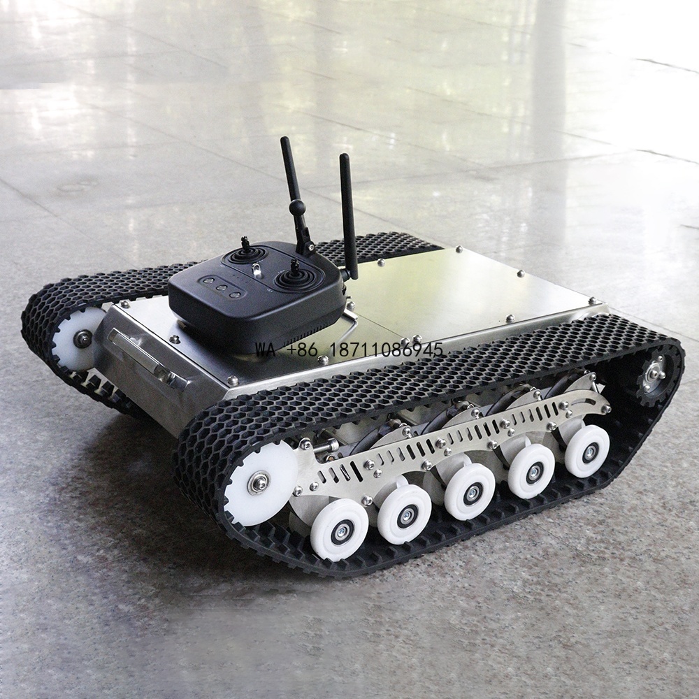 Tracked Robot Chassis - Piattaforma Robotica con Cingoli in Gomma,