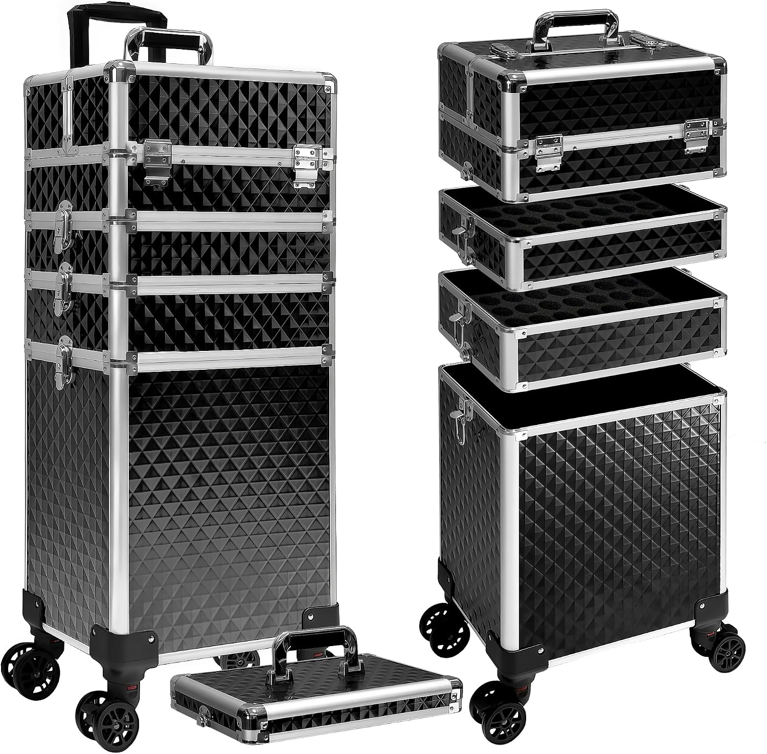 Caster Wheel - Valigia Trucco con Ruote, Trolley per