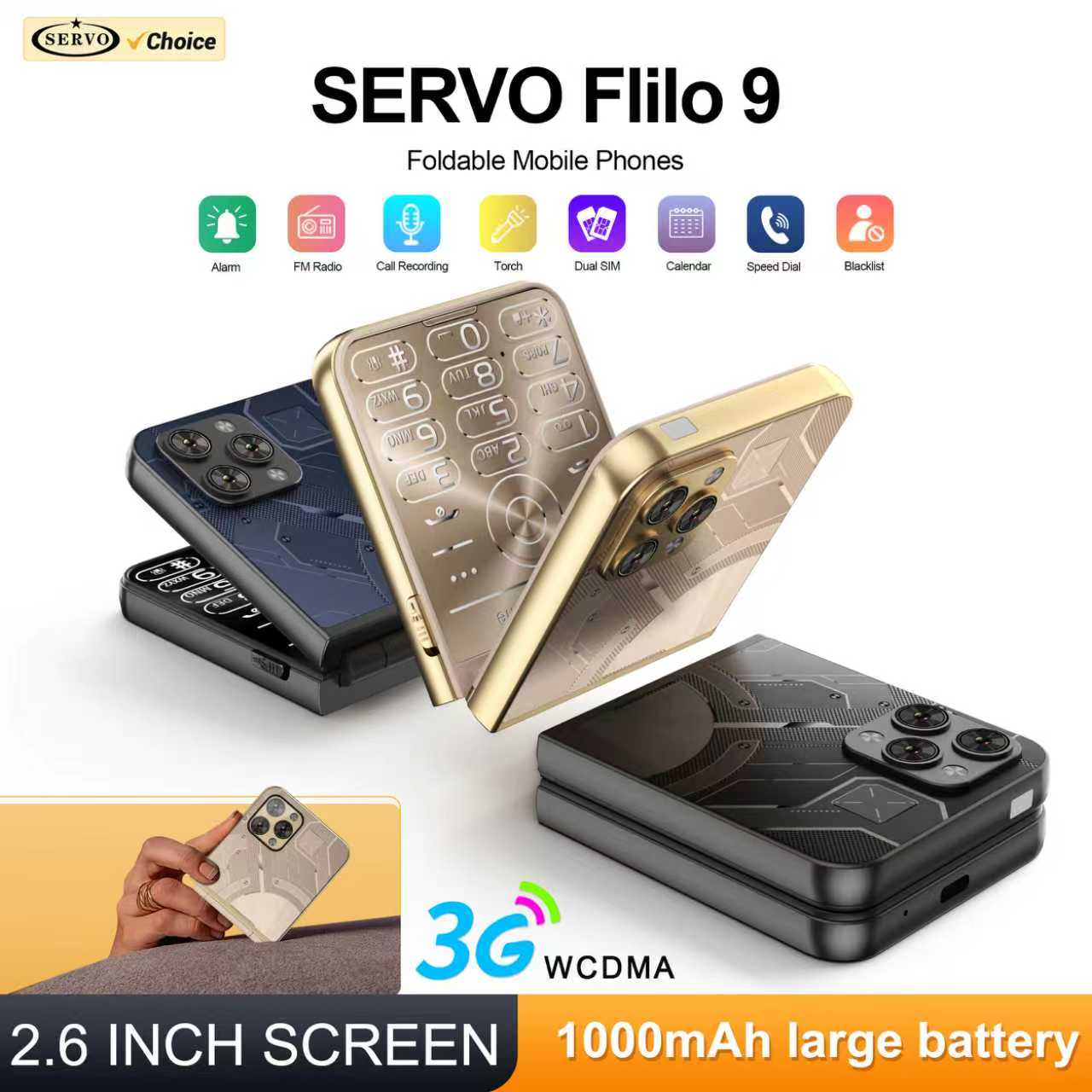 Servo Pan Tilt - SERVO Flilo9 Telefono cellulare pieghevole 3G