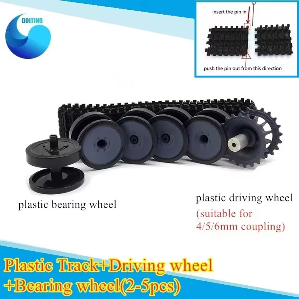 Tracked Robot Chassis - Ruote in plastica + set di