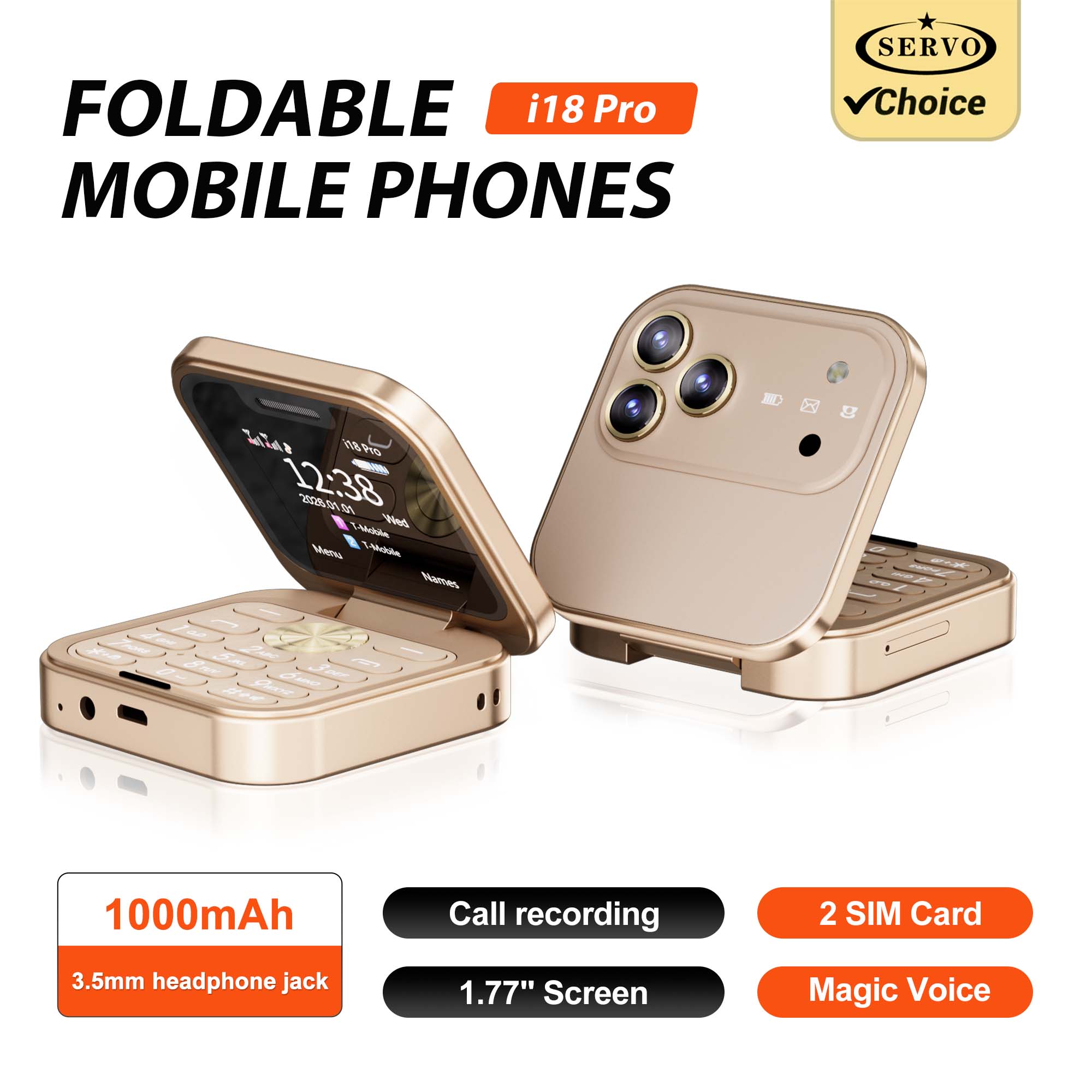 Servo Pan Tilt - SERVO I18PRO Mini Telefono a Conchiglia