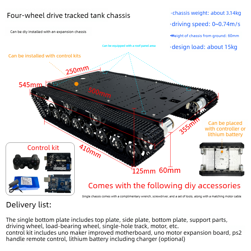 T800S UNO R3 Carro Armato Prog - Tracked Robot Chassis recensione e prezzo