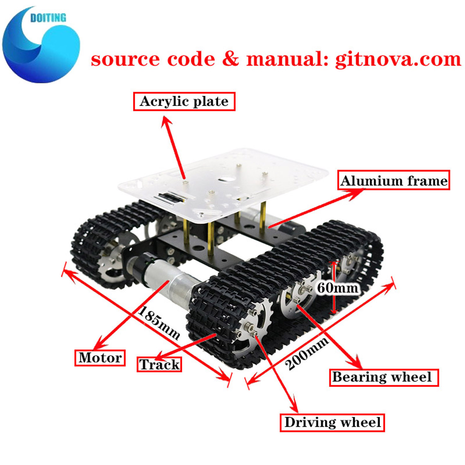 RC Metallo Robot Carro Armato  - Tracked Robot Chassis recensione e prezzo